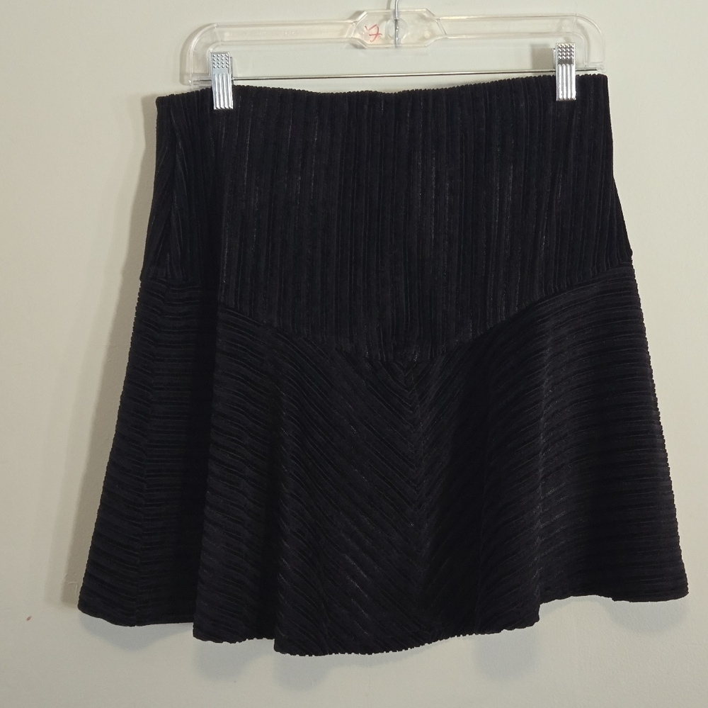 Free People Camden Corduroy Mini Skirt NWT Black Size L Soft
